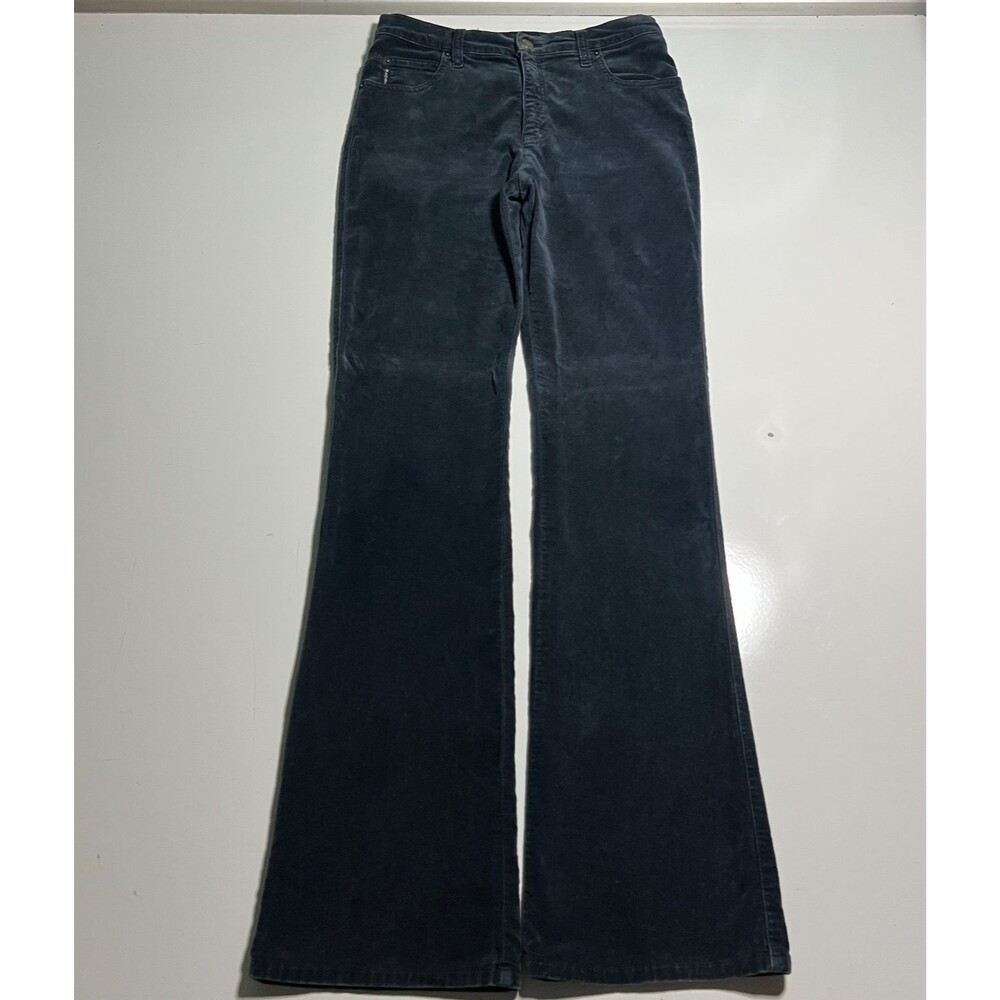 Armani Jeans Navy Velvet Bootcut Flare Pants Women's 30 Stretch Cotton Italy
